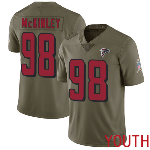 Atlanta Falcons Limited Olive Youth Takkarist McKinley Jersey NFL Football #98 2017 Salute to Service